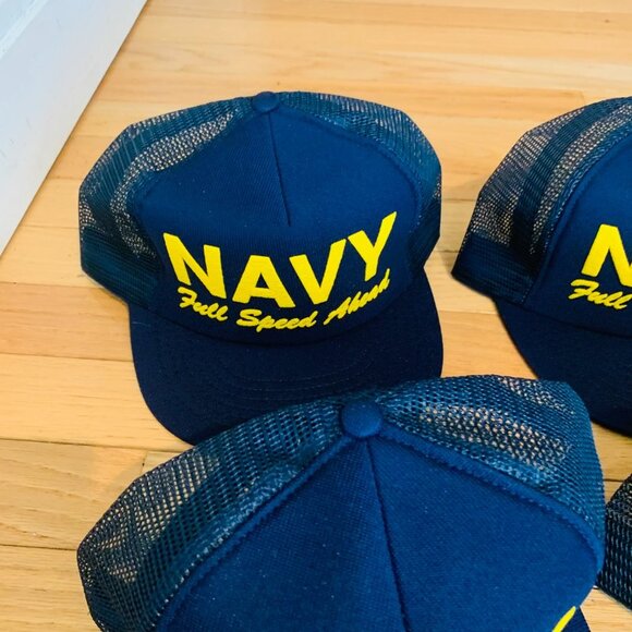 Lot of 3 Trucker NAVY Hats Caps and 1 NRA Hat - Picture 6 of 13